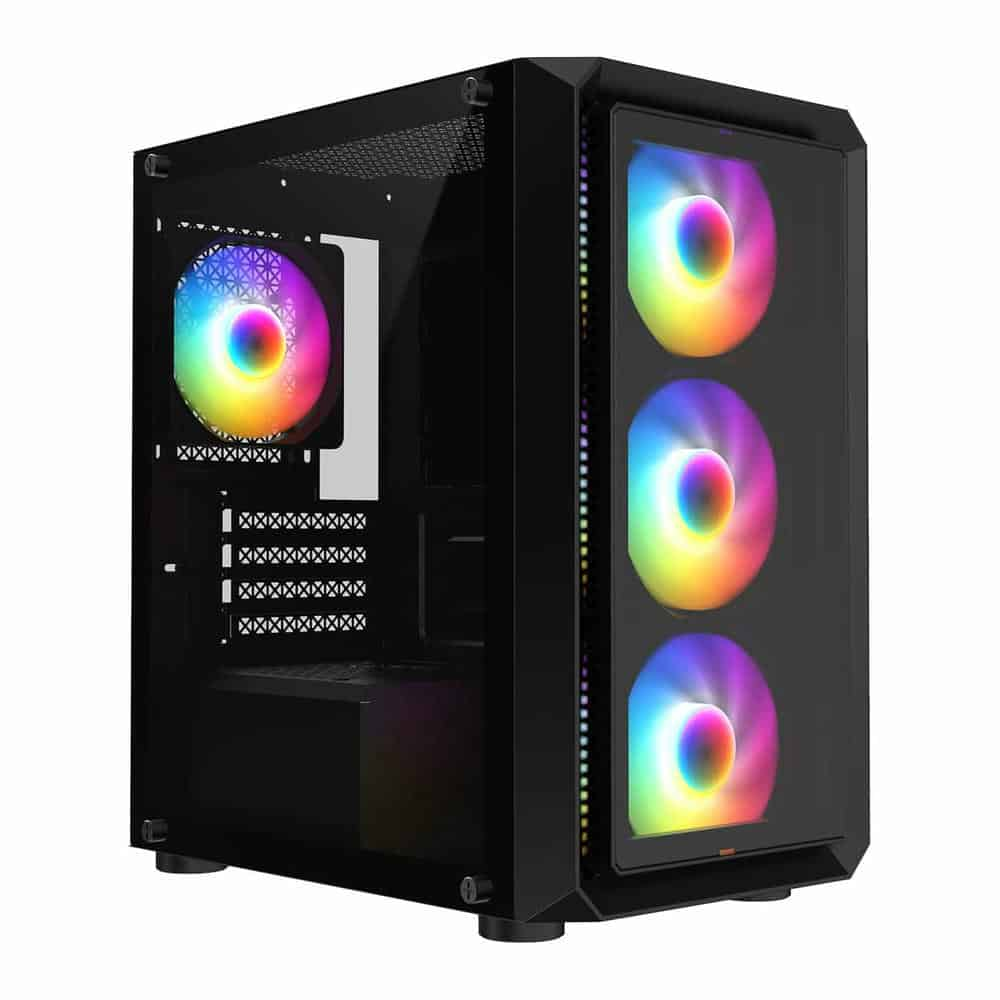 GameMax Icon MicroATX Tempered Glass PC Gaming Case Black